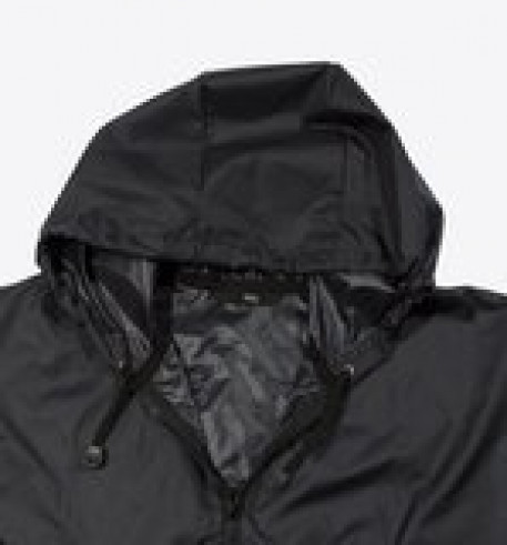 Купить куртка-ветровка для толстых-дождевик из полиэстер легкая черного цвета в интернет-магазине Мой-размер