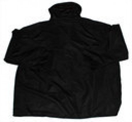 Куртка утепленная спортивная черного цвета на флисовой подкладке для толстых