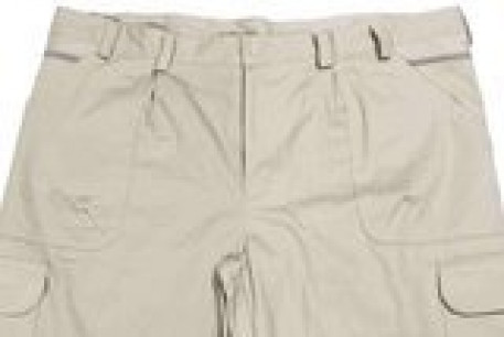 Купить брюки карго для крупных на молнии бежевого цвета, летние из плотного хлопка бежевого цвета в интернет-магазине Мой-размер