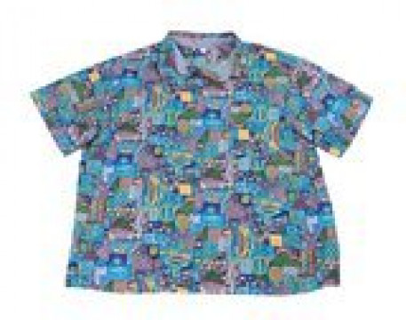 Купить рубашка самого большого размера синяя этно из хлопка с короткими рукавами разных цветов цвета в интернет-магазине Мой-размер