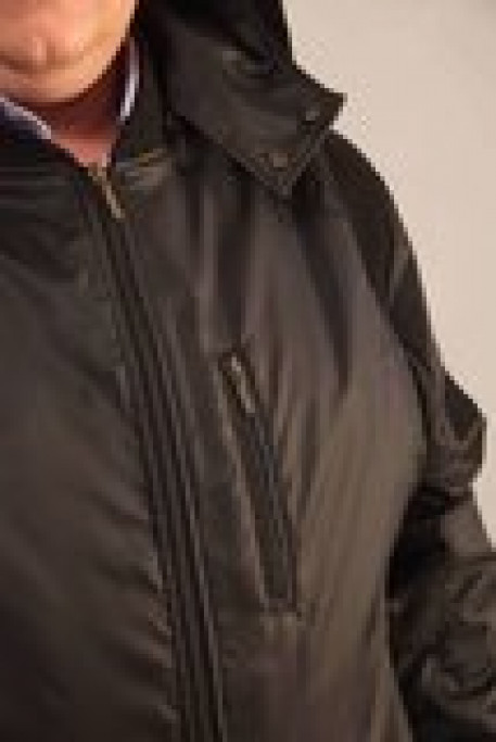 Купить куртка для крупных пилот из плащевки и трикотажем черного цвета в интернет-магазине Мой-размер