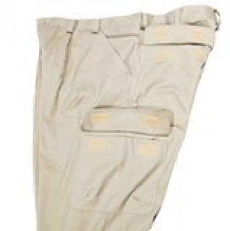 Купить брюки карго большого размера на молнии бежевого цвета, летние из плотного хлопка бежевого цвета в интернет-магазине Мой-размер
