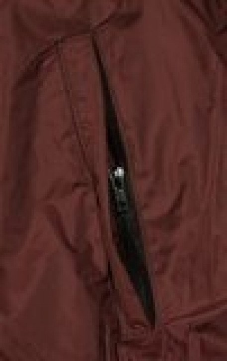 Большая куртка-ветровка бомбер из плащевки бордового цвета с капюшоном