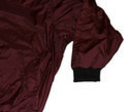 Большая куртка-ветровка бомбер из плащевки бордового цвета