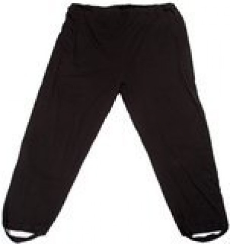 Купить брюки для толстых со штрипками из трикотажного полотна черного цвета в интернет-магазине Мой-размер