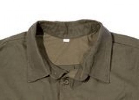 Рубашка фланелевая с длинными рукавами цвета хаки из хлопка для толстых