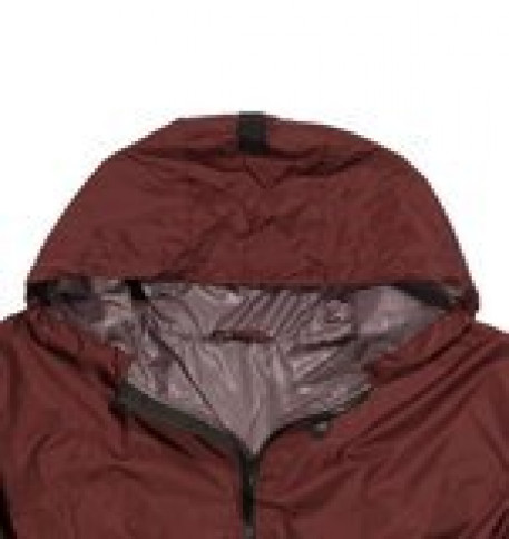Купить куртку-ветровку бомбер из плащевки бордового цвета с капюшоном большого размера в интернет магазине