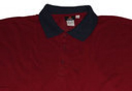 Рубашка-поло бордового цвета с короткими рукавами для толстых