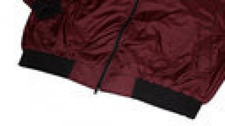 Куртка-ветровка бомбер из плащевки бордового цвета для толстых