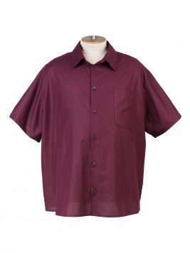 Рубашка большого размера с коротким рукавом цвета бордо
