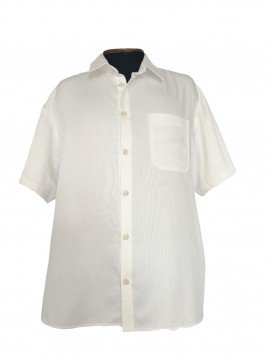 Рубашка большого размера белая с короткими рукавами