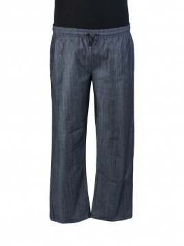 Брюки большого размера из джинсы большого размера серого цвета c карманами в боковых швах