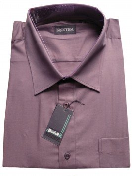 Сорочка  большого размера мужская c длинным  рукавом классическая серо-лилового цвета с отливом