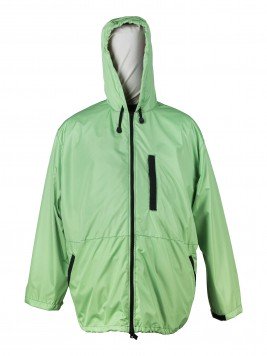 Куртка-ветровка салатного цвета на яркой натуральной подкладке