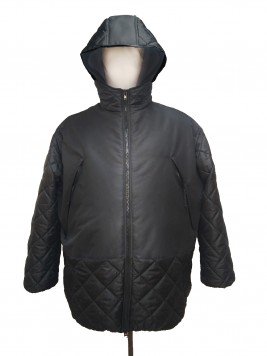 Куртка комбинированная стеганая ( квадраты) черная