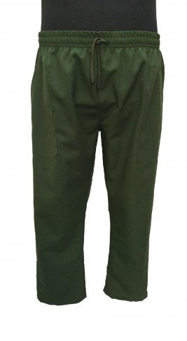 Брюки большого размера с карманами из ткани рип-стоп темно-зеленые