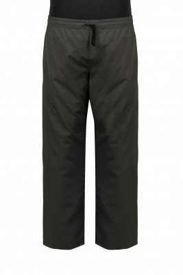 Летние брюки из костюмной ткани на эластичном поясе черного цвета