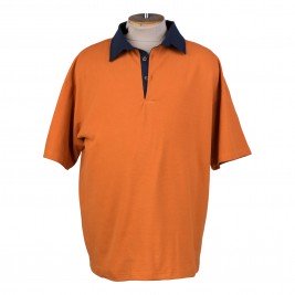 Рубашка- поло оранжевого цвета с воротником из 100% хлопка