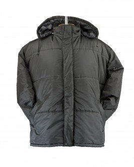 Зимняя куртка большого размера джордан черная с утепленным капюшоном