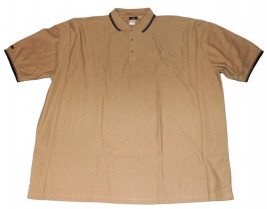 Рубашка-поло большого размера бежевого цвета с короткими рукавами