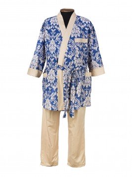 Комплект из хлопка (пижама) синего цвета с фантазийным принтом