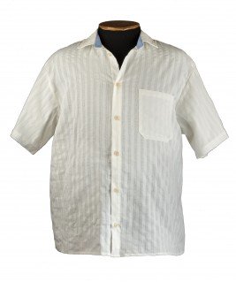 Рубашка большого размера белого цвета с короткими рукавами из хлопка