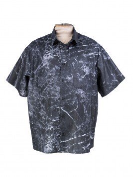 Рубашка из хлопка с принтом черный мрамор