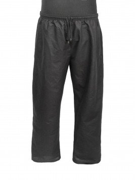 Летние брюки черного цвета из поплина на эластичном поясе