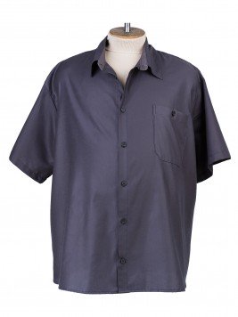 Рубашка большого размера с коротким рукавом черного (графитового) цвета