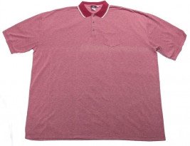 Рубашка-поло большого размера брусничного цвета с короткими рукавами