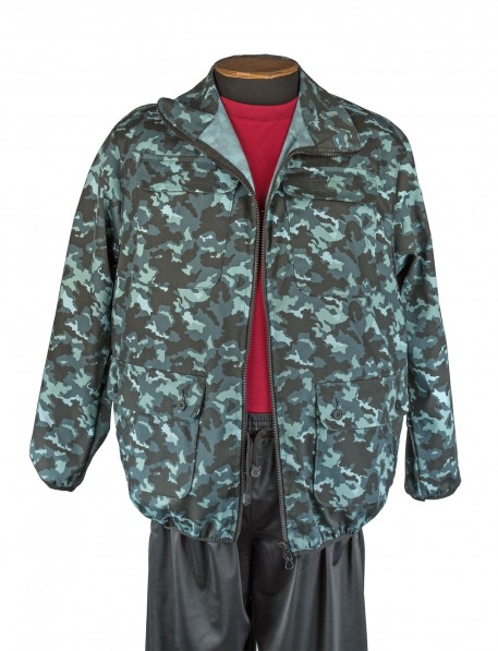 Мужская летняя куртка большого размера без подкладки "городской камуфляж" на молнии с высоким воротником