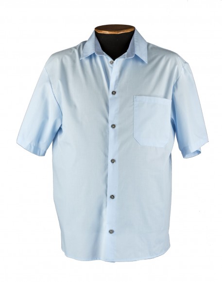Рубашка большого размера голубого цвета с короткими рукавами