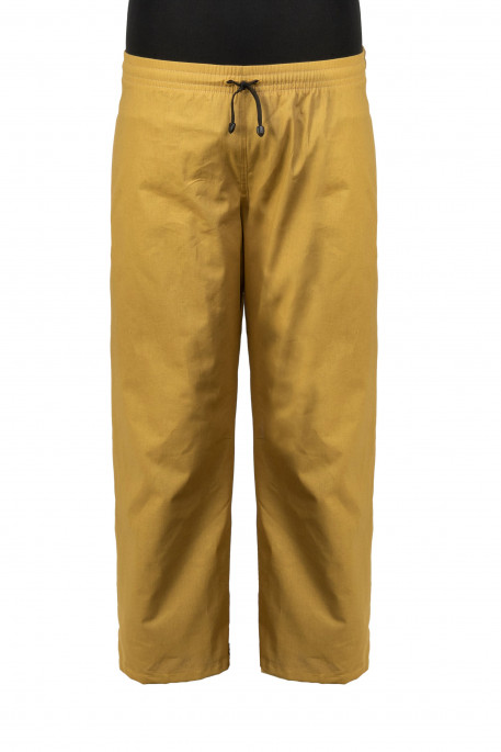 Летние брюки большого размера из хлопка с карманами в боковых швах цвета светлый хаки