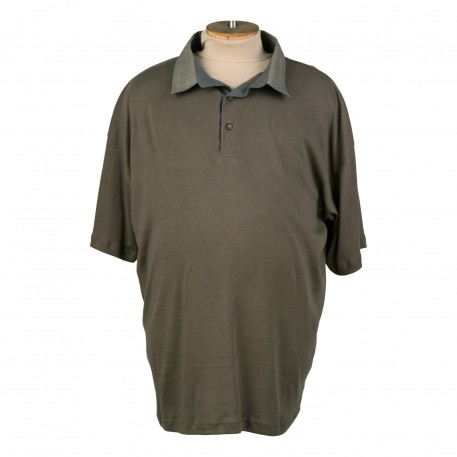Рубашка- поло  цвета хаки с воротником из 100% хлопка